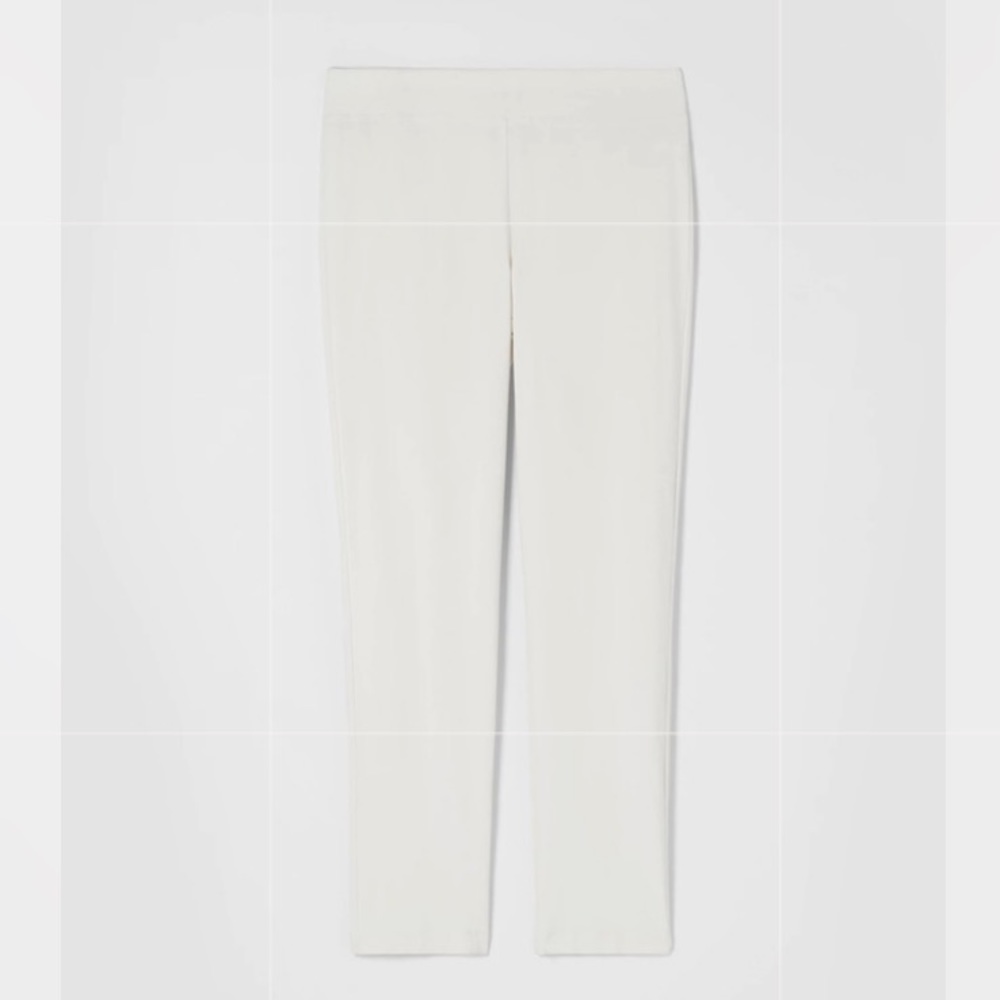 Eileen Fisher Washable Stretch Crepe Slim Ankle Pant in Bone